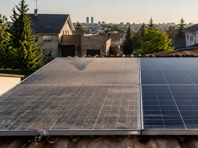 Comparación entre paneles solares sucios y limpios