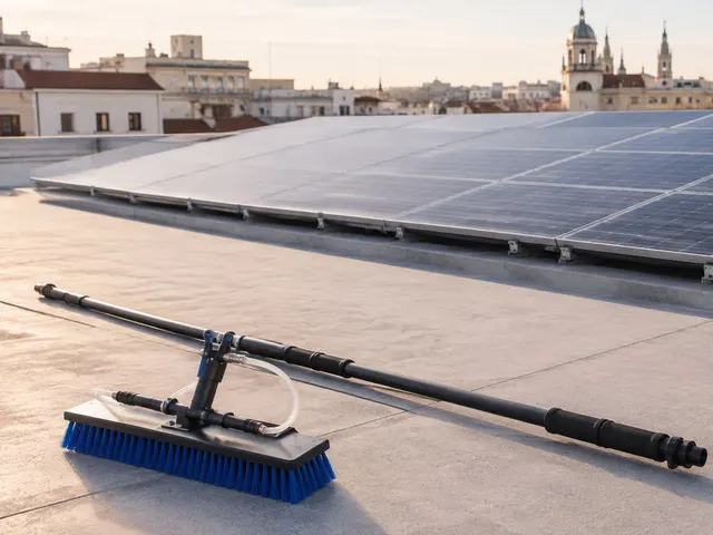 Equipo profesional para limpiar placas solares